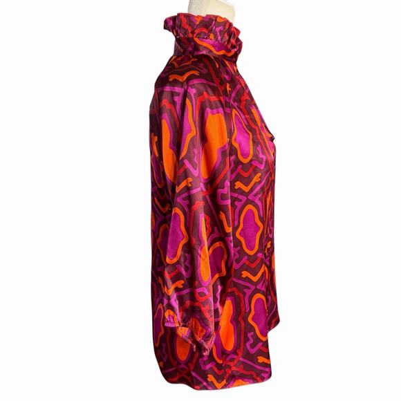 Vanitas Of California Blouse Womens Medium Colorful Top Maximalism Career - Picture 6 of 9